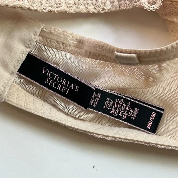 Victorias Secret Nude Lace Strapless Bra 36D - Picture 3 of 3
